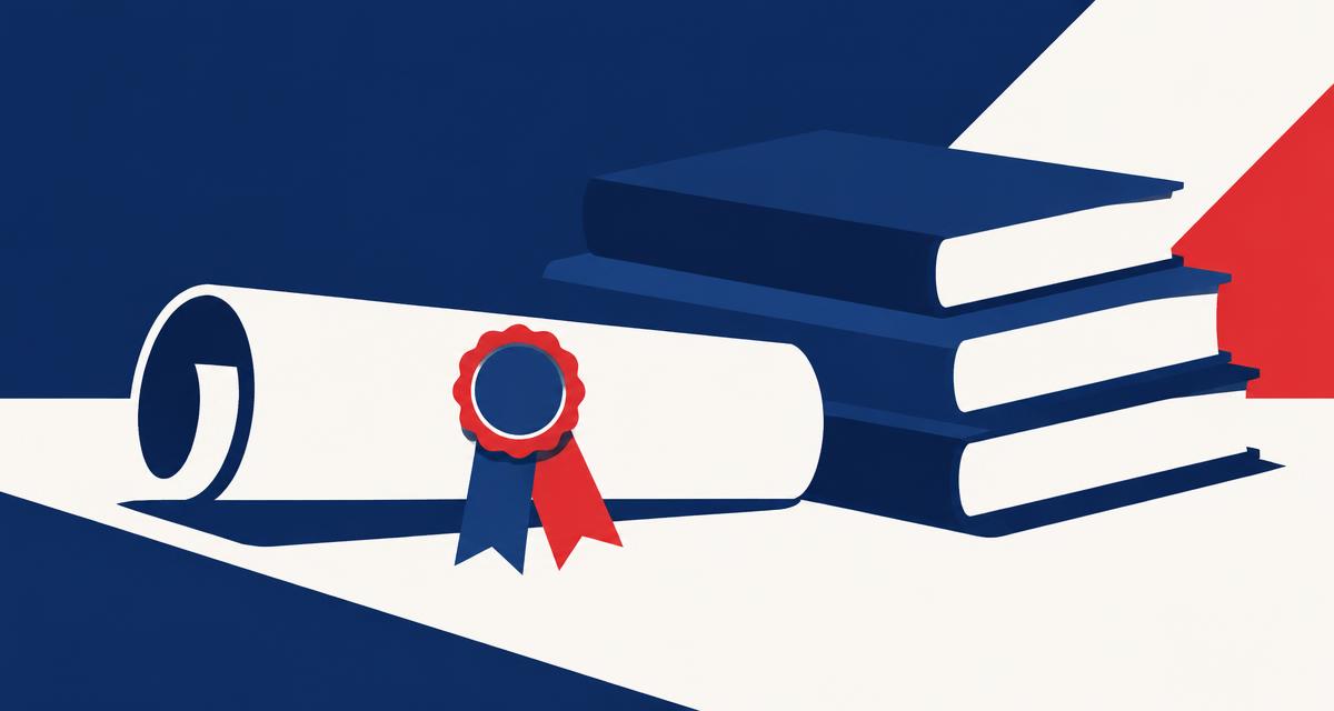 Illustration d'un certificat roulé avec un sceau, posé près d'une pile de livres