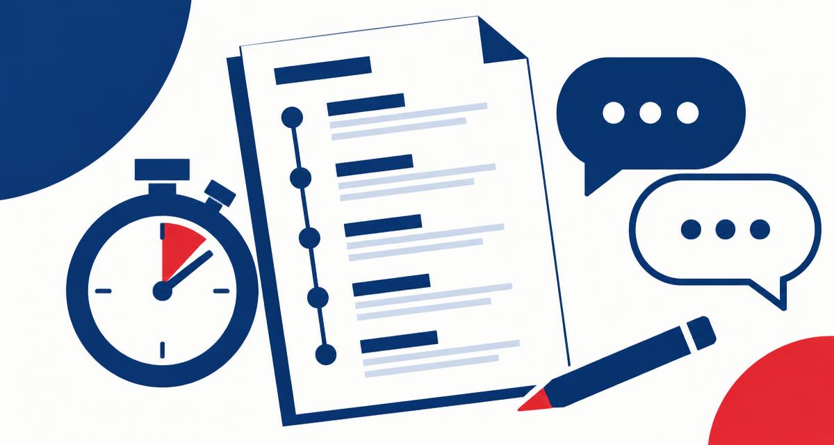 Illustration d'une fiche de plan de cours avec une frise, un chronomètre et des bulles de dialogue